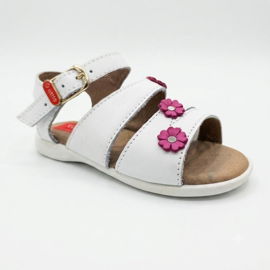 Sandalia Niña Gigetto Floral – Doble correa con apliques