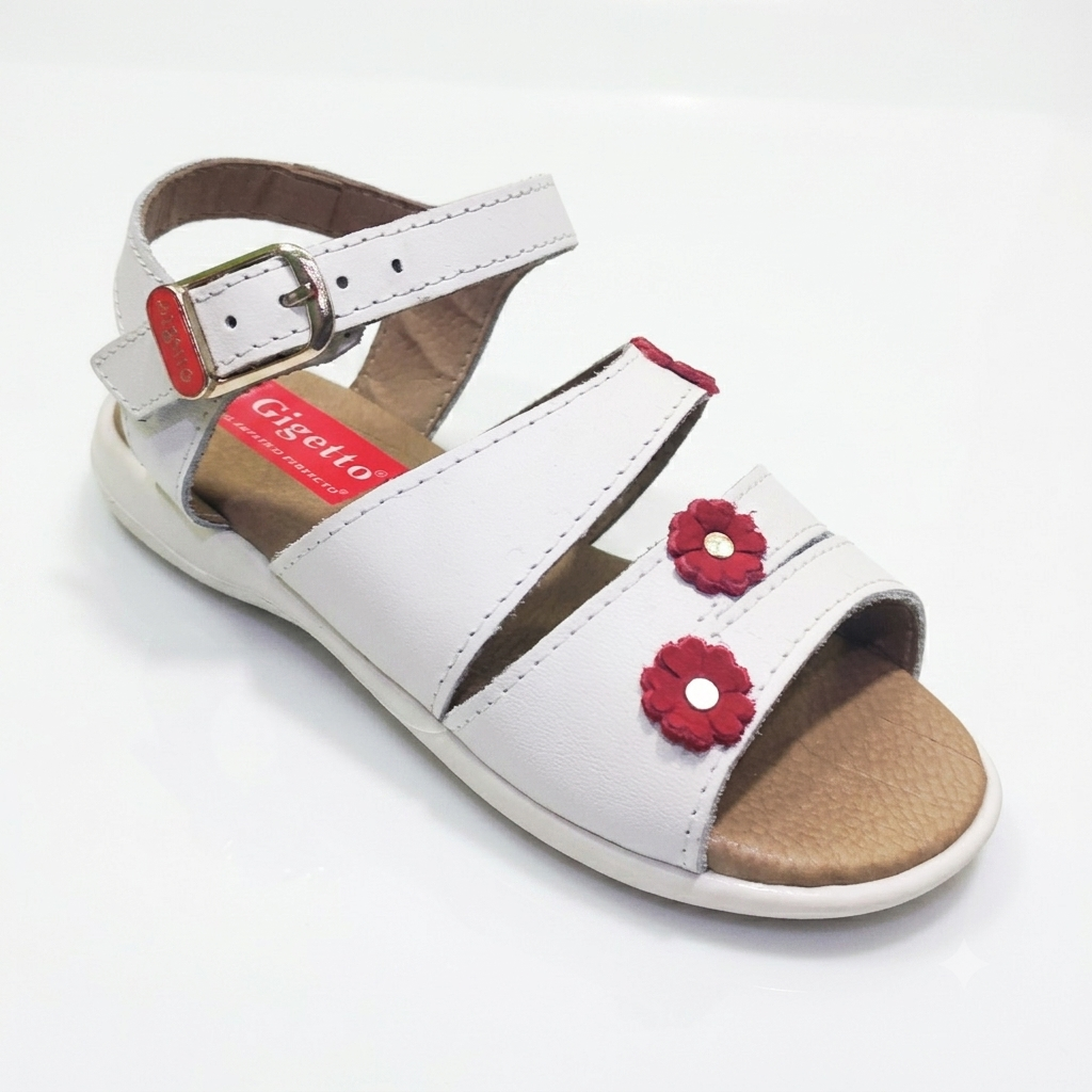 Sandalia Niña Gigetto Floral – Doble correa con apliques