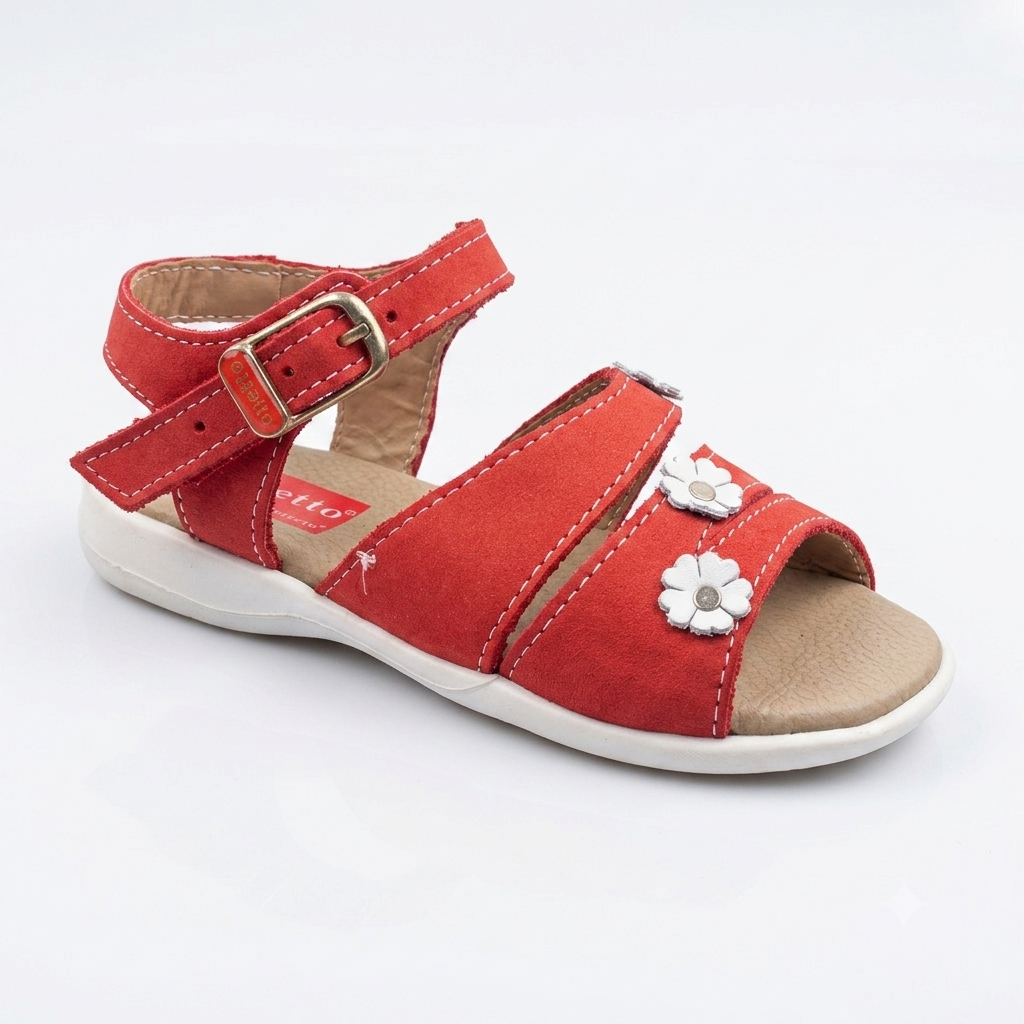 Sandalia Niña Gigetto Floral – Doble correa con apliques