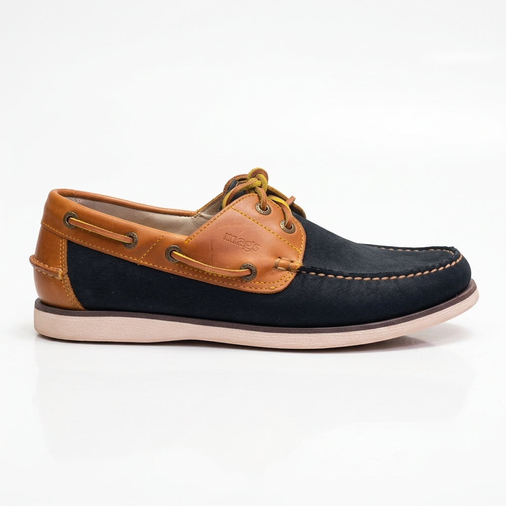 Mocasín Mega Casual Náutico – Cuero genuino, planta en caucho