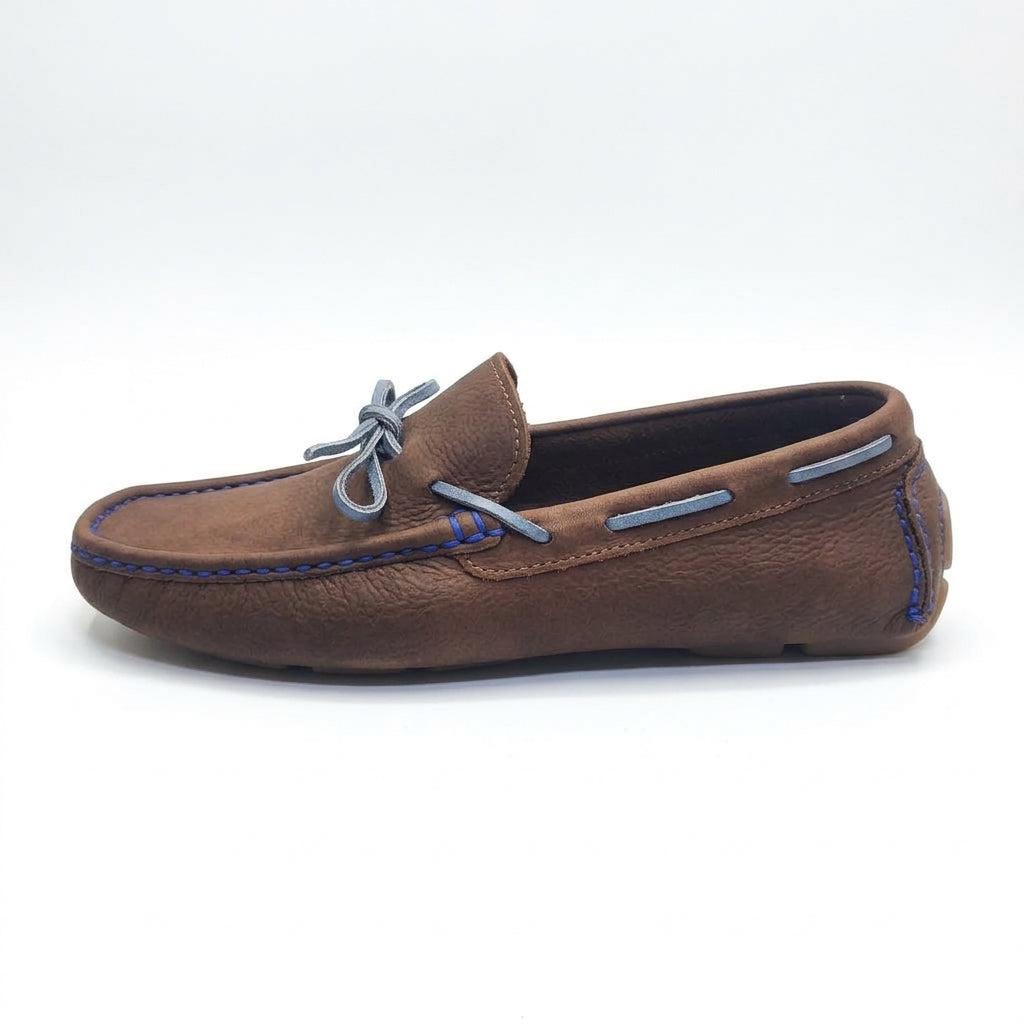 Mocasín MEGA Driver en cuero nobuck marrón