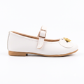 Zapatilla AGAPE Mary Jane – Baleta blanca con correa y aplique dorado