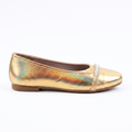 Zapatilla AGAPE Metalizada – Baleta con perlas y cristales para mujer