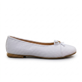 Zapatilla AGAPE Textura Geométrica Moño – Baleta blanca clásica para mujer